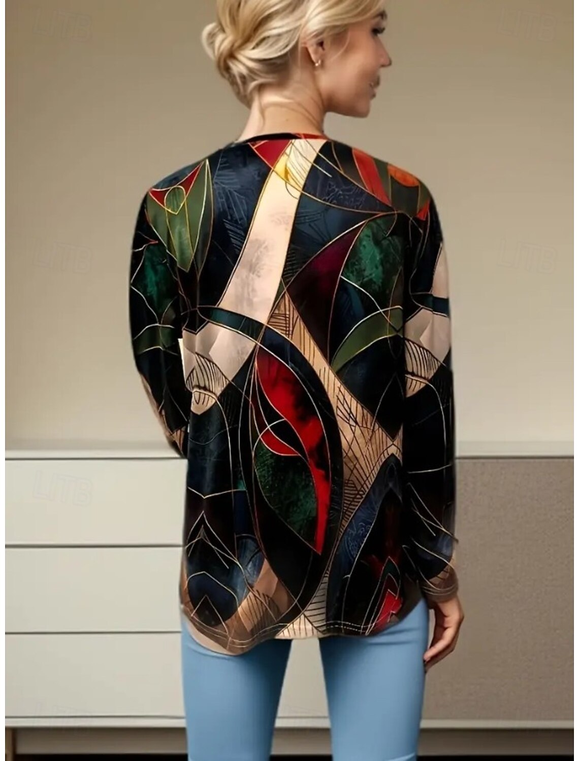 Camiseta con estampado abstracto vintage