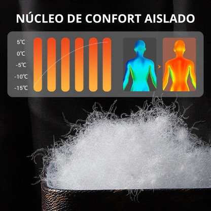 Cortavientos acolchado con capucha para hombre