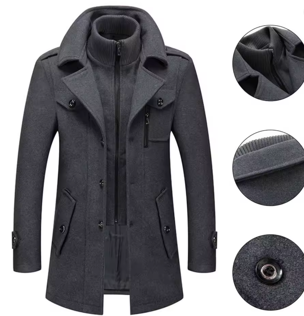 Abrigo de invierno Peaky Blinders | Gabardina de lujo con doble cuello para hombre