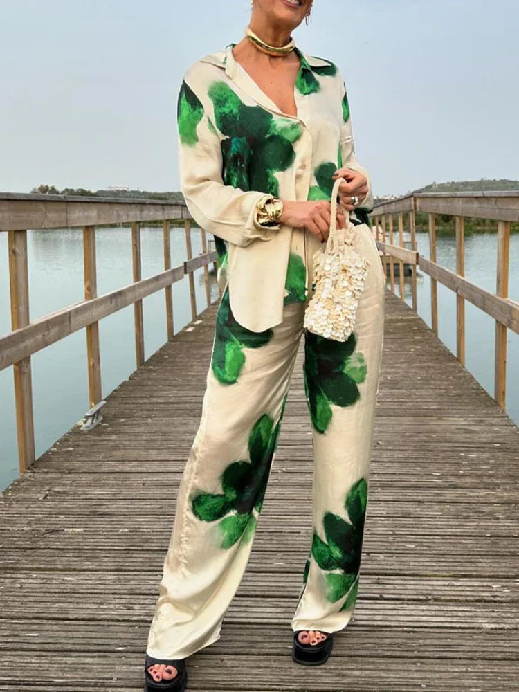 ELISA™ CONJUNTO DOS PIEZAS CAMISA + PANTALON